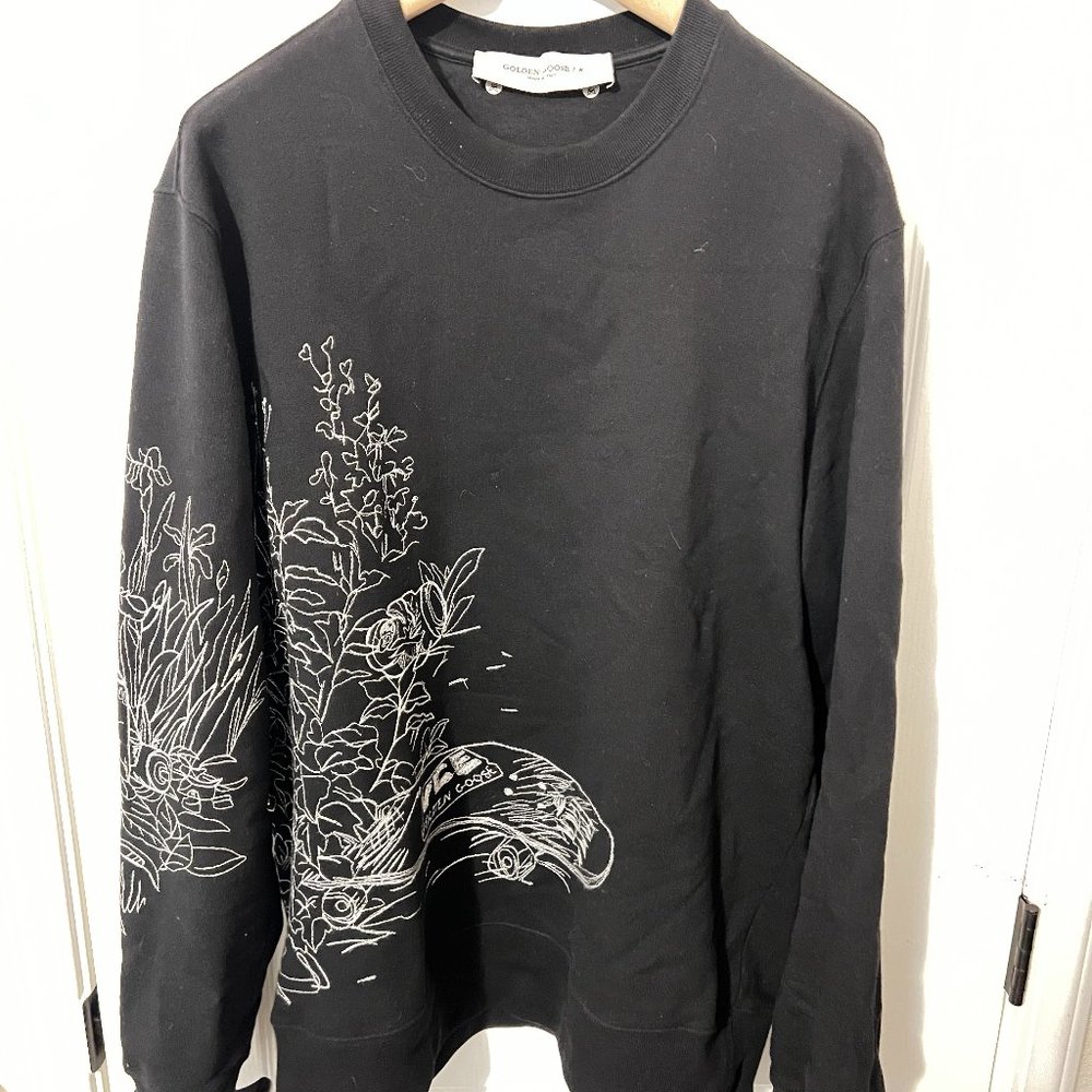$995 Authentic GOLDEN GOOSE Made in ITALY Men's Black Crewneck Sweaters Sz.XL